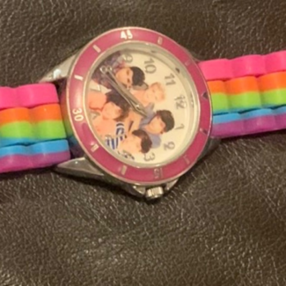 One Direction Watch With Rainbow Strap